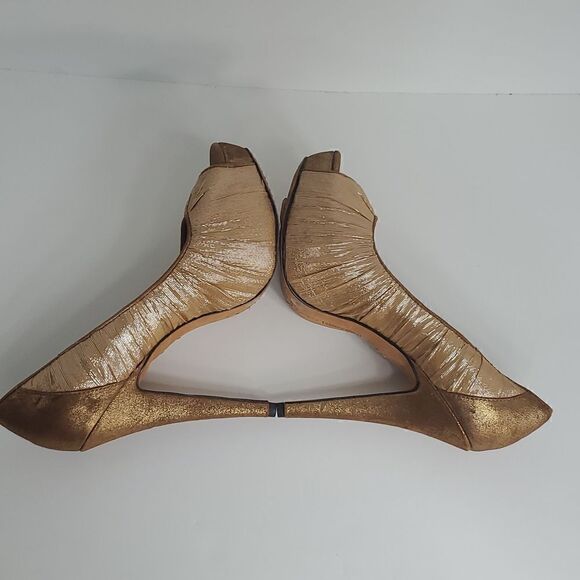 Vince Camuto VC Moda Golden Bronze Heels Women 6B Gold Sparkle Pumps - Picture 5 of 14